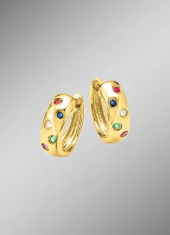 Strahlende Eleganz: Creolen mit echten Edelsteinen