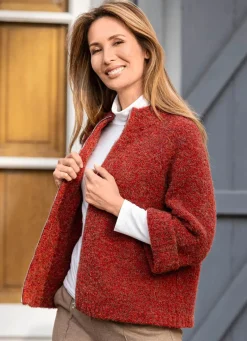 Strickjacke aus Bouclégarn