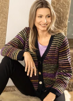 Strickjacke in edler Multicolor-Melangeoptik