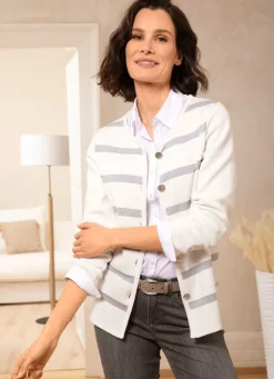 Strickjacke in Milano-Rippe