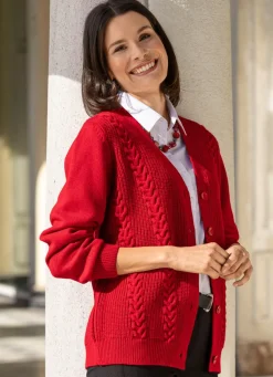 Strickjacke in Strukturmix