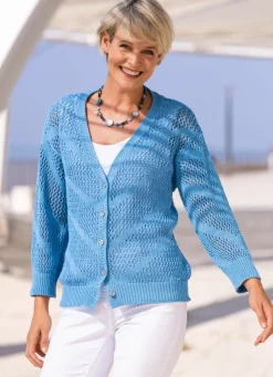 Strickjacke mit Ajourdessin