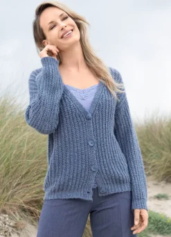 Strickjacke mit Paillettengarn