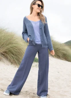 Strickjacke mit Paillettengarn