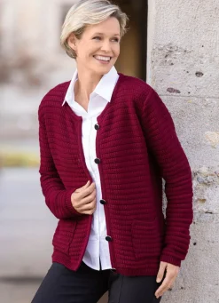 Strickjacke mit Struktur allover