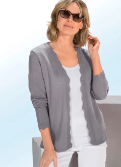 Strickjacke mit Wellenabschlüssen