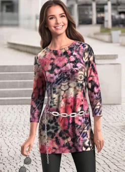 Strick-Tunika mit dezenten Glitzerakzenten