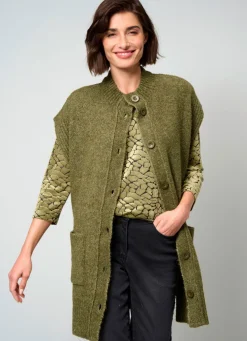 Strickweste aus Bouclé-Melangegarn
