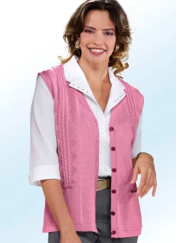 Strickweste mit Zopfdessin