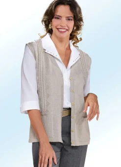 Strickweste mit Zopfdessin