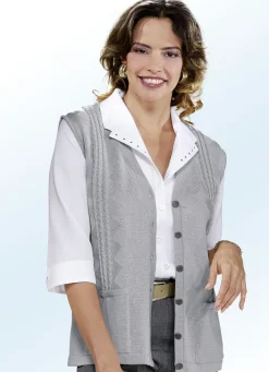 Strickweste mit Zopfdessin