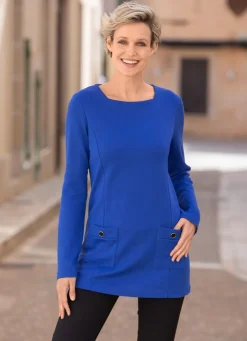 Sweatshirt mit Karreéausschnitt