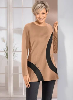 Sweatshirt mit kontrastfarbenen Einsätzen in 2 Farben