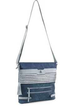 Tasche mit teilweise glitzernden Flechtdurchzügen