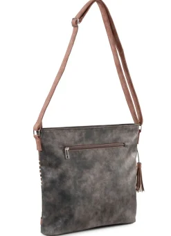 Tasche mit teilweise glitzernden Flechtdurchzügen