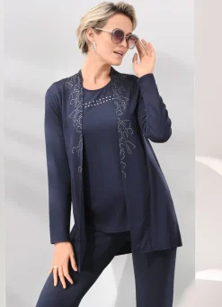 2-teiliges Set bestehend aus Shirtjacke und Shirt