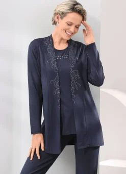 2-teiliges Set bestehend aus Shirtjacke und Shirt