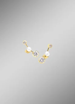 Tolle Ohrstecker mit Süßwasser-Zuchtperlen und Zirkonia