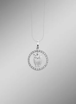 Toller Eulen-Anhänger mit synth. Zirkonia