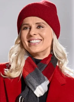 Trendige Damen-Mütze, mit breitem Umschlag