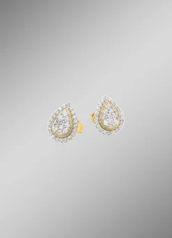 Tropfenförmige Ohrstecker mit Brillanten