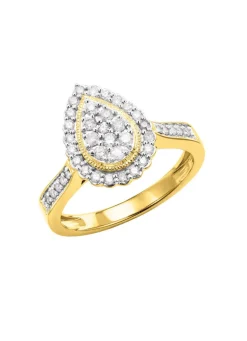 Tropfenförmiger Damenring mit Brillanten