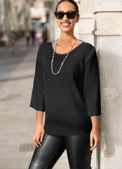 Tunika aus duftigem Plisseé