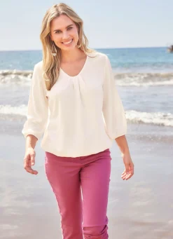 Tunika mit dekorativer Fältelung