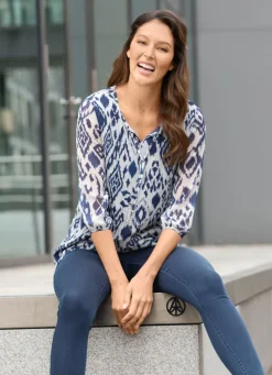 Tunika mit farbbrillantem Druck