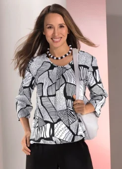 Tunika mit hübscher Fältelung am Ausschnitt