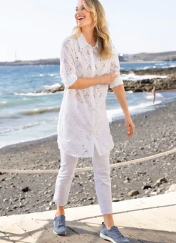 Tunika mit Lochstickerei