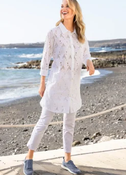 Tunika mit Lochstickerei