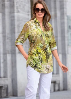 Tunika mit offener Kragenlösung