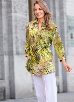 Tunika mit offener Kragenlösung