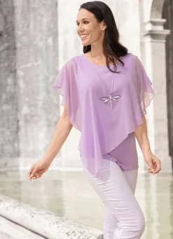 Unifarbene Poncho-Tunika