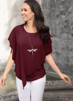 Unifarbene Poncho-Tunika