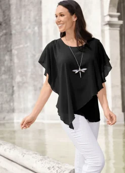 Unifarbene Poncho-Tunika