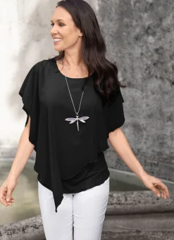 Unifarbene Poncho-Tunika