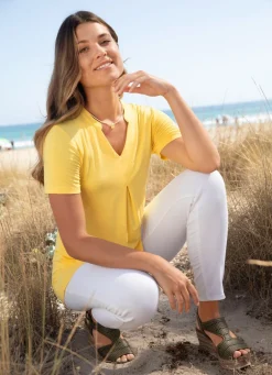 Unifarbene Shirt-Tunika