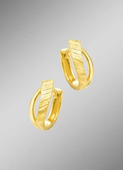 Vergoldete Klappcreolen aus Silber