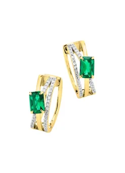 Vergoldete Klappcreolen mit Zirkonia