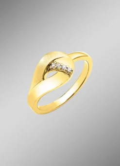 Vergoldeter Damenring mit Zirkonia -