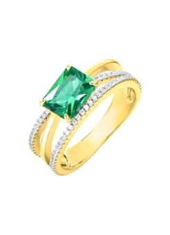 Vergoldeter Damenring mit Zirkonia