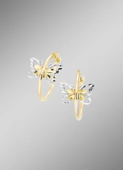 Verspielte Creolen Schmetterlinge in Bicolor