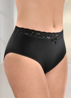 Viererpack Slips mit elastischem Spitzenbund