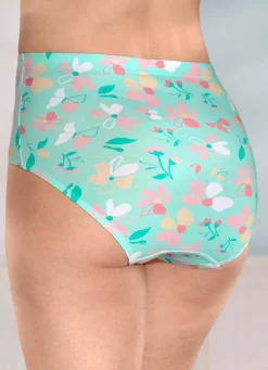 Viererpack Slips mit farbharmonischem Floraldessin