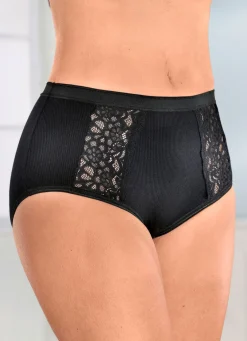 Viererpack Slips mit Spitzeneinsätzen