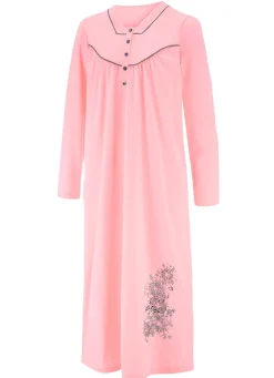 Wadenlanges Nachthemd mit langen Ärmeln