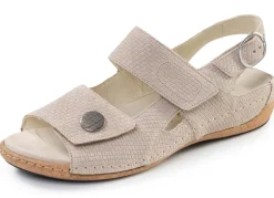 Waldläufer, bequeme Damen-Sandalen, Weite H, mit herausnehmbarem Fußbett