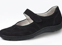 Waldläufer, bequeme Damen-Slipper, Weite H, mit herausnehmbarem Fußbett